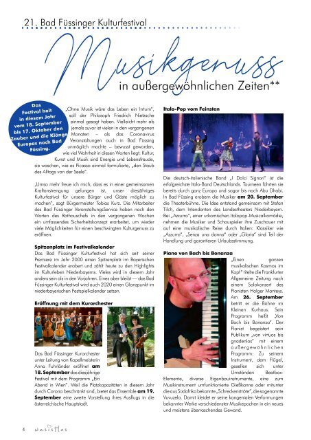 Was ist los Bad Füssing Magazin August 2020