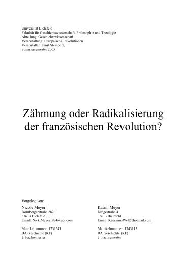 10. Die Diktatur der Jakobiner - Fehler/Fehler - Universität Bielefeld