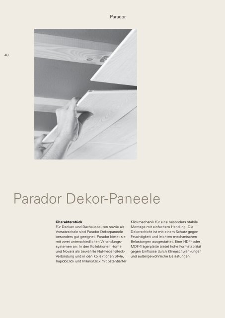 Parador Wand und Decke