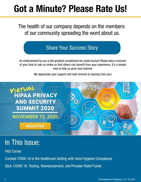 First Healthcare Compliance CONNECT August 2020