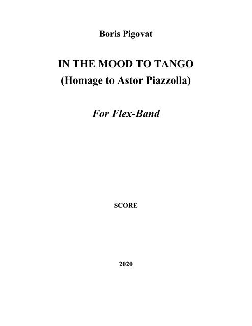 N THE MOOD OF TANGO score