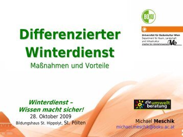 Differenzierter Winterdienst