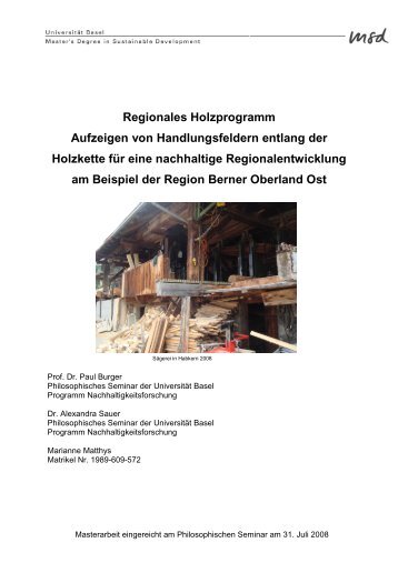 5 Die regionale Holzkette