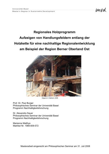 5 Die regionale Holzkette