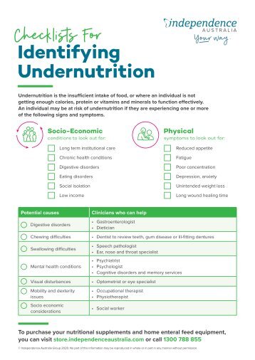 Identifying Undernutrition 