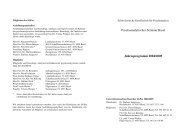 Psychoanalytisches Seminar Basel Jahresprogramm 2004/2005