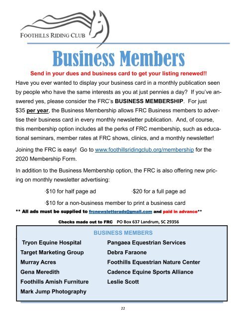 August 2020 FRC Member Newsletter