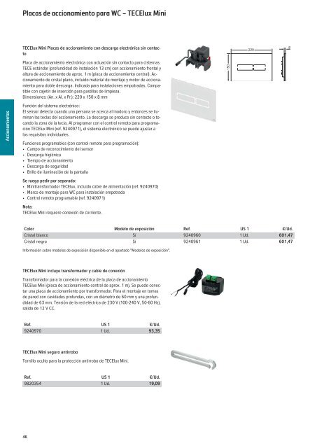 Tece - Tarifa - 2020 - Sistema Sanitarios