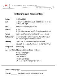 Einladung zum Tanzsonntag Datum - Solothurner Trachtenverband