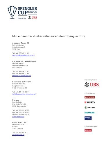 Komplette Liste downloaden (.pdf) - Spengler Cup
