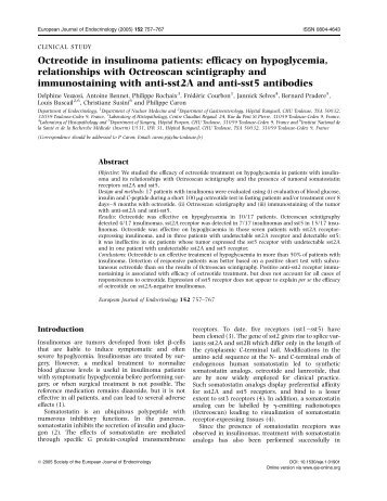 Octreotide in insulinoma patients - European Journal of Endocrinology