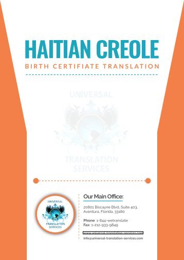 Haitian creole birth certificate translation