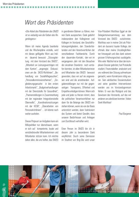 Jahresbericht 2014 Sozialmedizinisches Zentrum Oberwallis