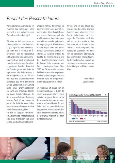 Jahresbericht 2014 Sozialmedizinisches Zentrum Oberwallis
