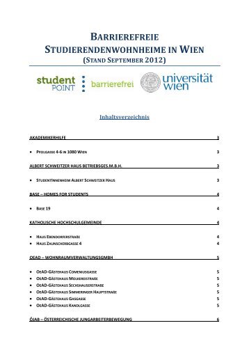 barrierefreie studierendenwohnheime in wien - Student Point ...