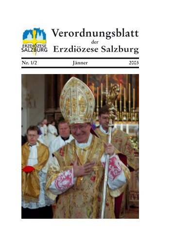 14. Erzbischof Dr. Alois Kothgasser SDB - Erzdiözese Salzburg