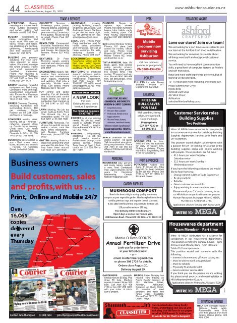 Ashburton Courier: August 20, 2020