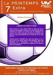 l'esprit du foot a 7 fsgt - Challenge de printemps