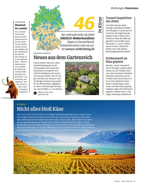 ADAC Urlaub September-Ausgabe 2020 Überregional