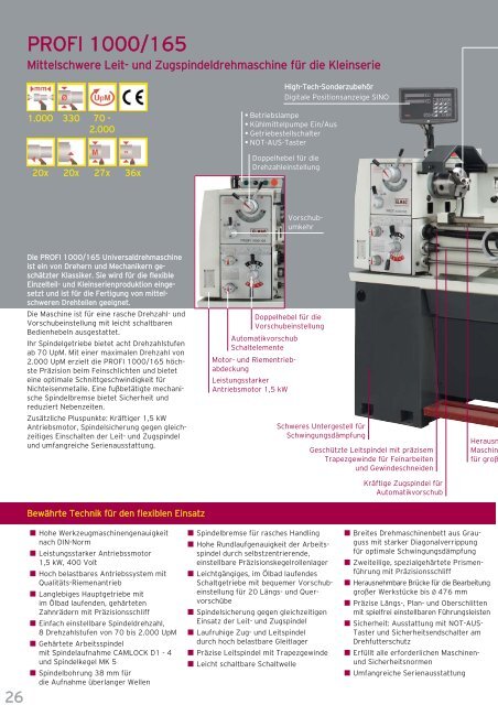 Leichte Leit- und Zugspindeldrehmaschine für Werkstätte - Elmag