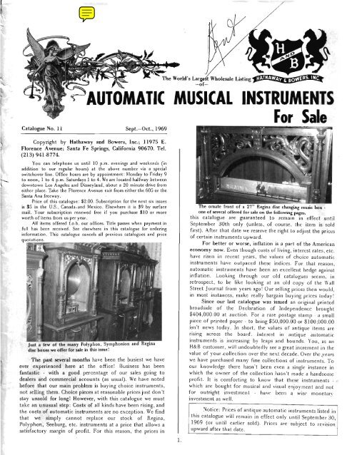 AUTOMATIC MUSICAL INSTRUMENTS