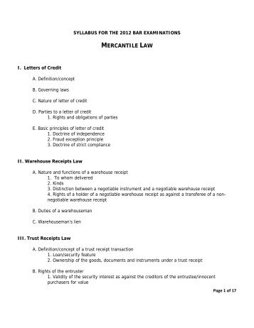 MERCANTILE LAW - Supreme Court of the Philippines