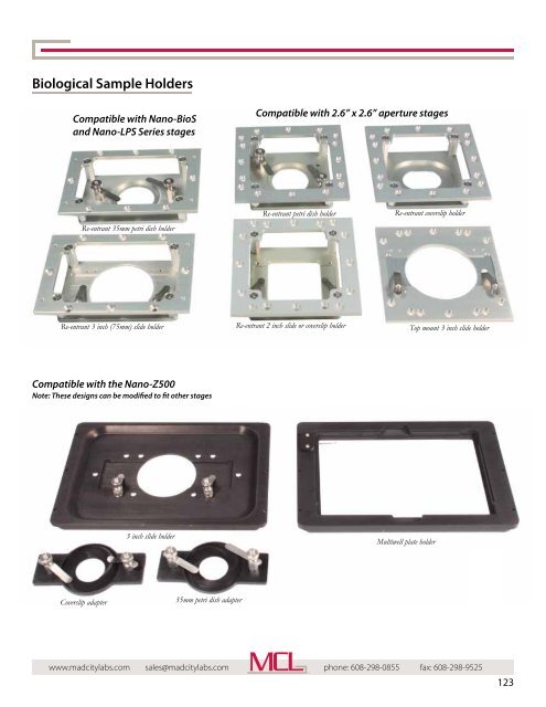 Mad City Labs Catalog of Nanopositioning Systems ...