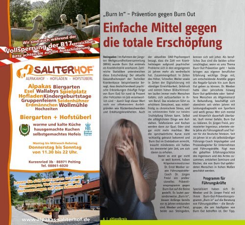 altlandkreis - Das Magazin für den westlichen Pfaffenwinkel - Ausgabe September/Oktober 2020