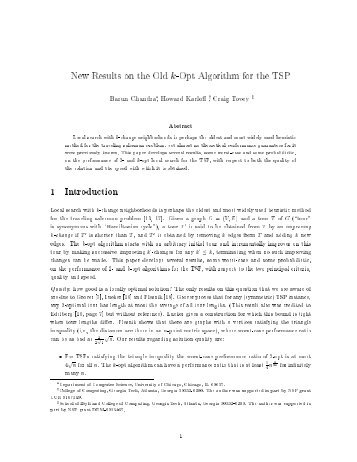 New Results on the Old k-Opt Algorithm for the TSP 1 Introduction
