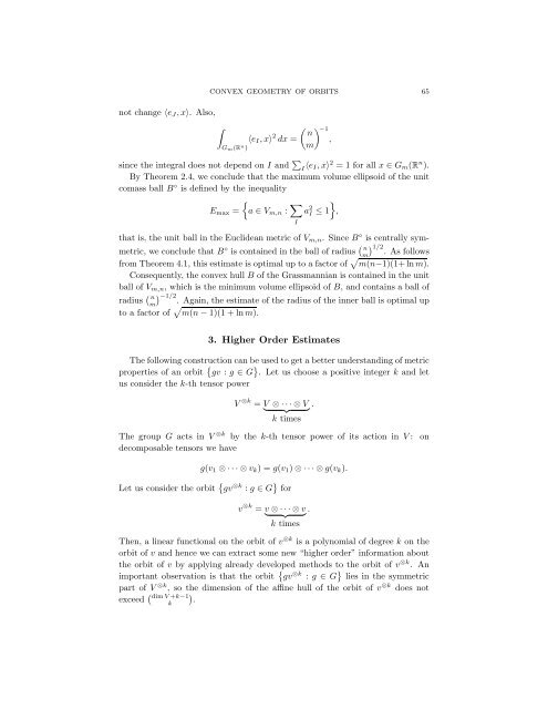 Convex Geometry of Orbits - MSRI