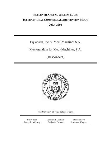 Equapack, Inc. v. Medi-Machines S.A. Memorandum for Medi ...