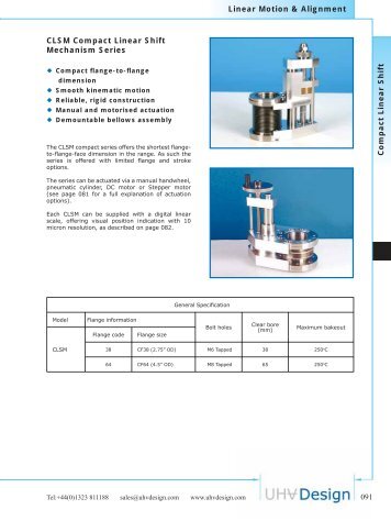 Linear Motion & Alignment CLSM Compact Linear Shift Mechanism ...