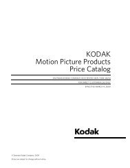 KODAK Motion Picture Products Price Catalog - Get a Free Blog
