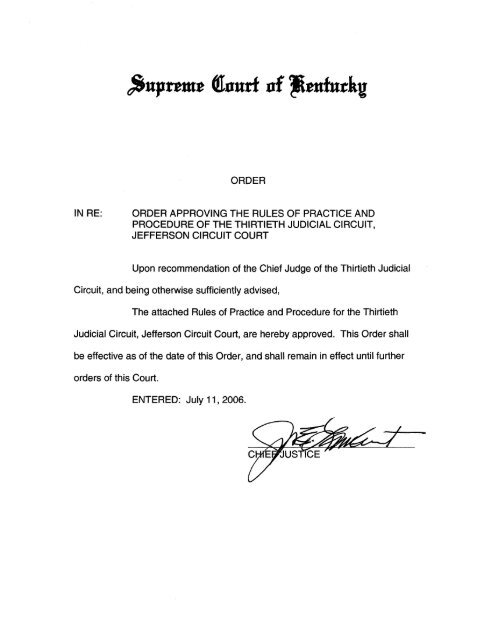 Jefferson Circuit Court Local Rules Kentucky Court Of Justice