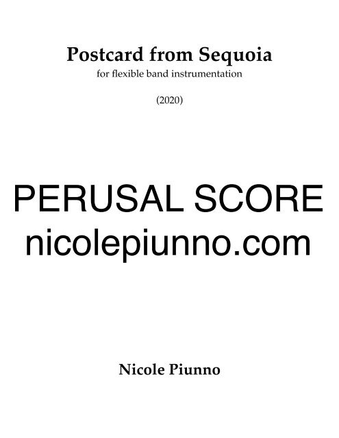 Postcard from Sequoia FLEX SCORE