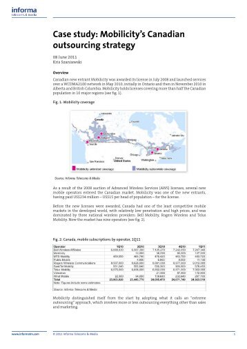 Case study: Mobilicity's Canadian outsourcing strategy - Amdocs