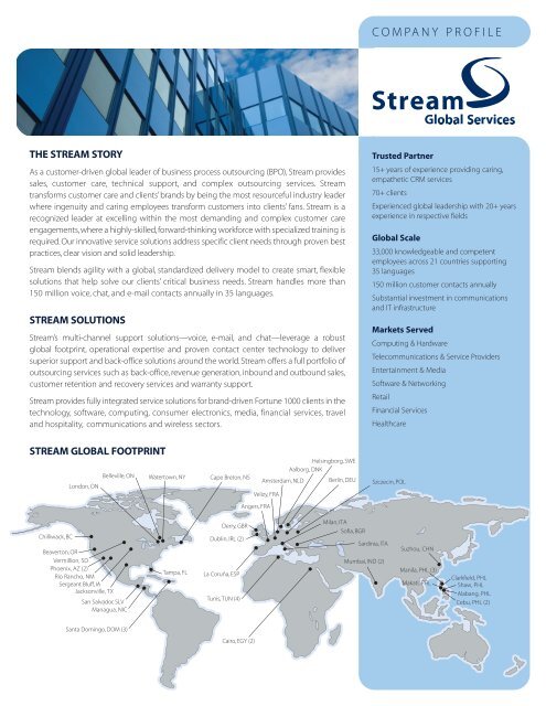 Company Profile - Stream Global Services