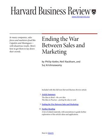 Ending the War Between Sales and Marketing - Knowledge Capital