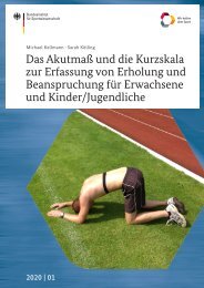 BISp 2020,01 Akutmaß und Kurzskala zur Erfassung von Erholung und Beanspruchung Erwachsene und Kind/Jugendliche