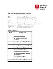 MKT3150 Advertising and Sales Promotion - Middlesex University