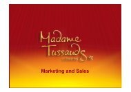 Marketing and Sales - Madame Tussauds