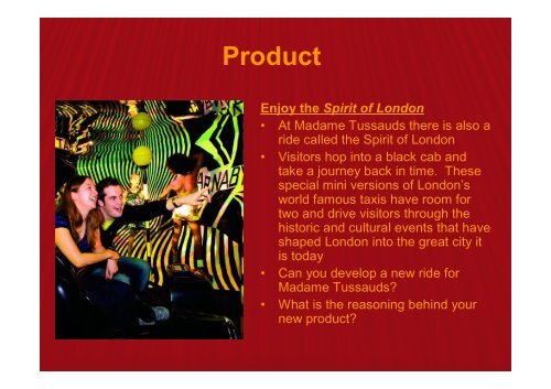 Marketing and Sales - Madame Tussauds