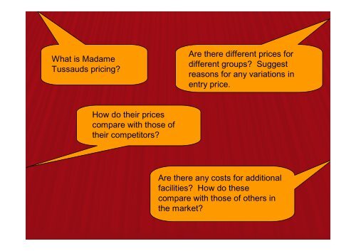 Marketing and Sales - Madame Tussauds