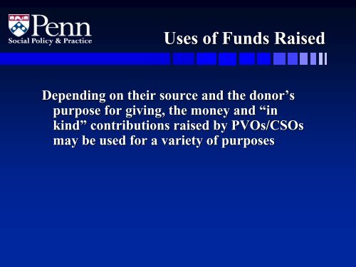 fund raising - University of Pennsylvania School of Social Policy and ...
