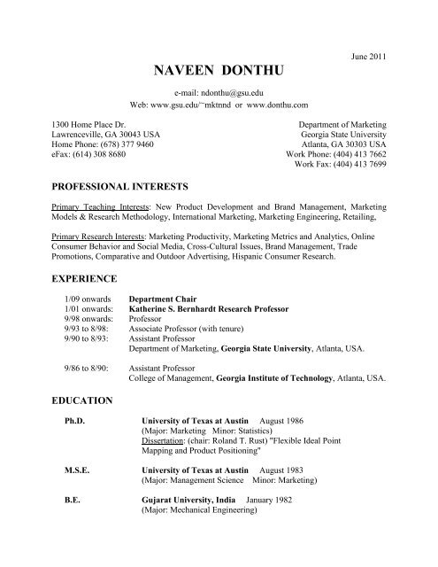 Naveen Donthu Georgia State University