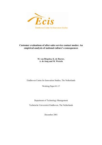 Customer evaluations of after-sales service contact modes: An ...