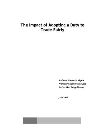 The Impact of Adopting a Duty to Trade Fairly - DTI Home