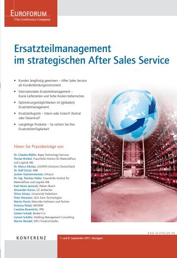 ersatzteilmanagement im strategischen After Sales Service - Euroforum