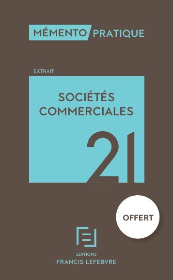 Extrait Mémento Sociétés Commerciales 21 - Editions Francis Lefebvre