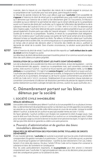 Extrait Mémento Sociétés Civiles 21 - Editions Francis Lefebvre